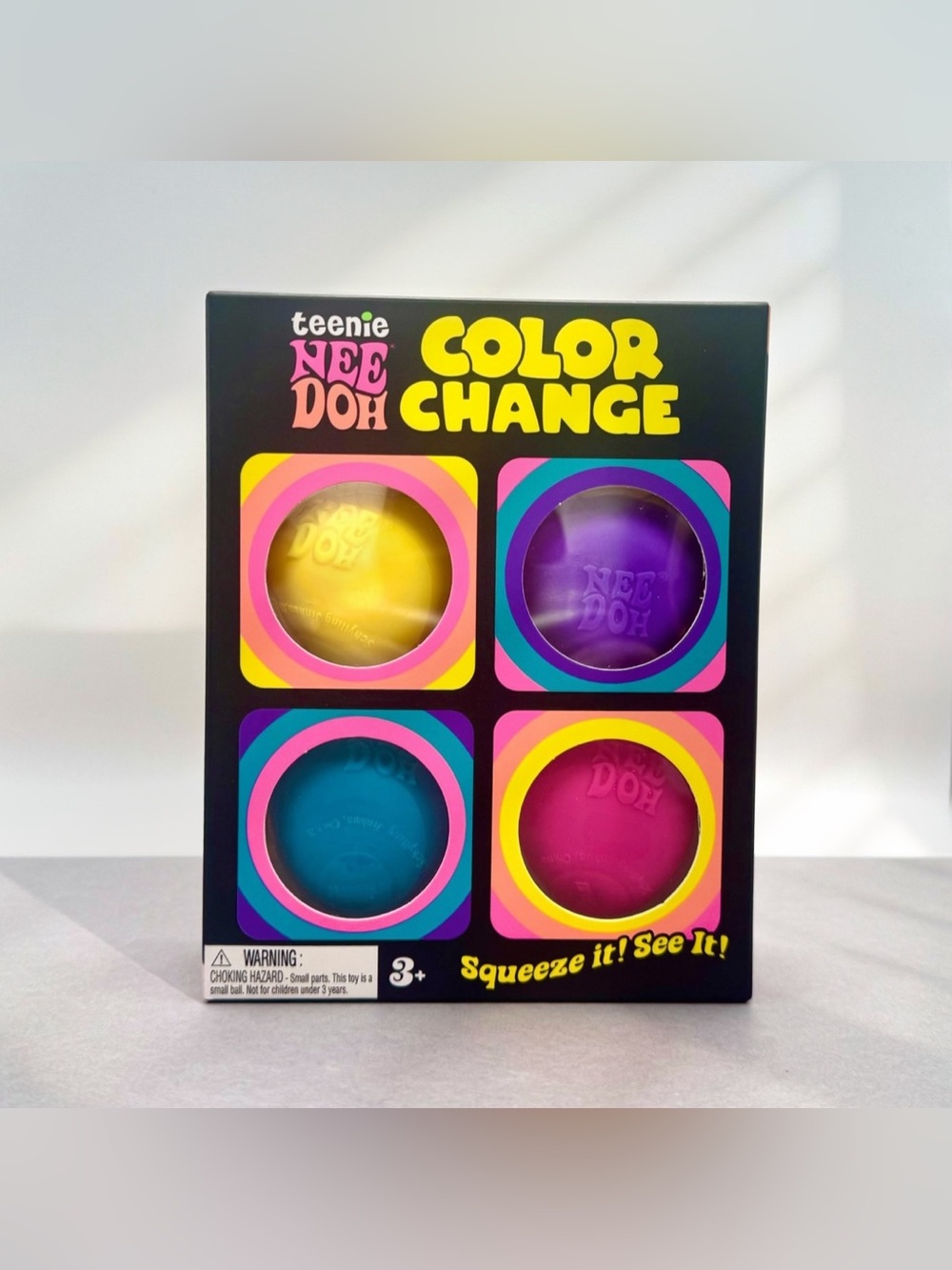 NeeDoh Teenie Color Change 4 Pack Complete Set NEW Rare